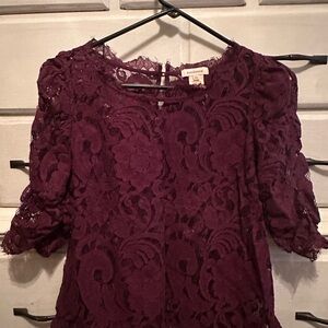 Sundance Burgandy Lace Blouse